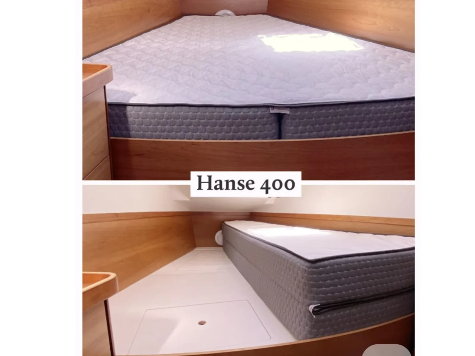 Boat mattress configured for a narrow marine interior