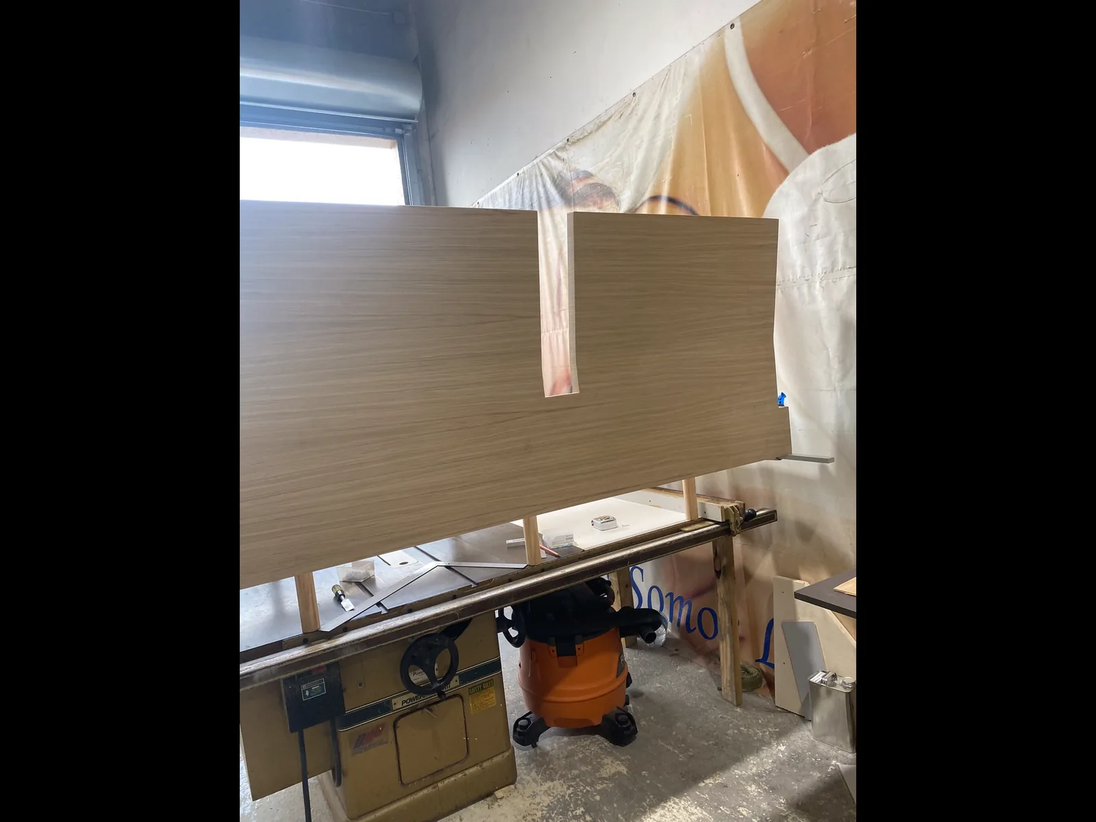 Custom wood panel in progress at the Maylin workshop